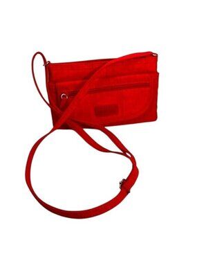 MultiSac Red Crossbody Bag Adjustable Strap Multiple Compartments
